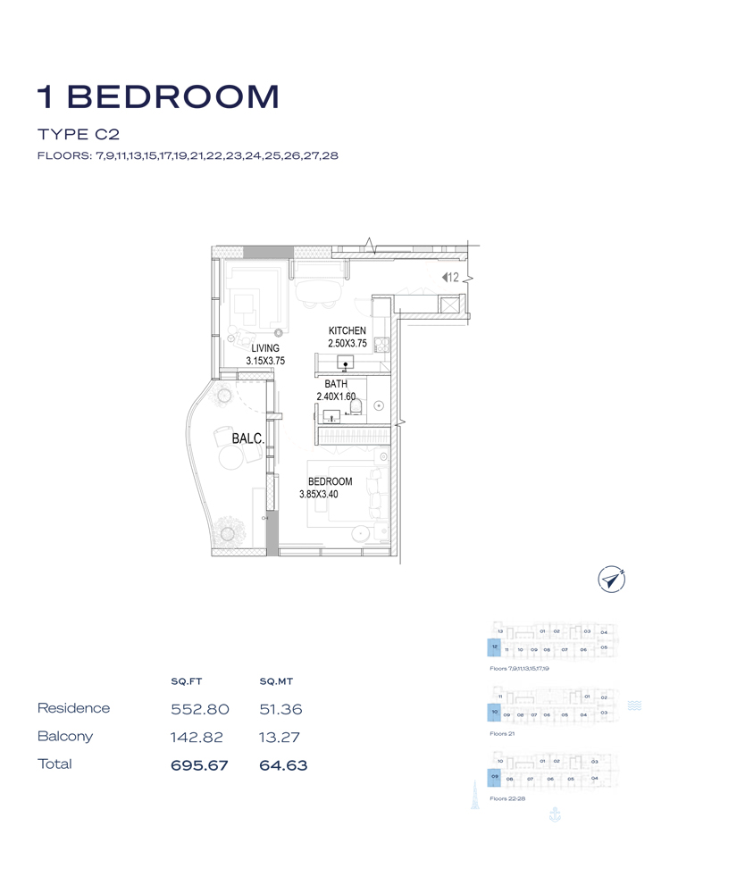 Type C2, Floor - 7- 28
