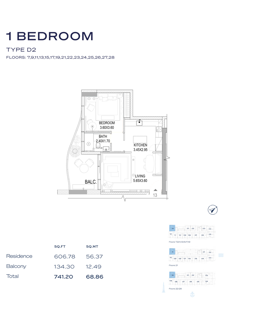 Type D2, Floor - 7- 28