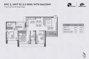 Epic 3, Unit 03, 2.5 BHK With Balcony