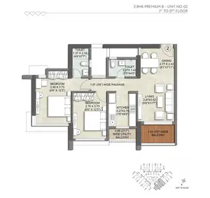 2 BHK Premium B, Unit 02