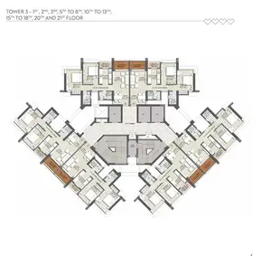 Tower 3- 1st,2nd,3rd,5th to 8th,10th,13th,15th to 18th,20th and 21st Floor