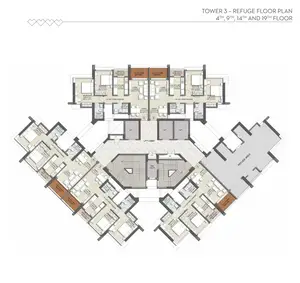 Tower 3- Refuge Floor Plan, 4th, 9th, 14th and 19th Floor