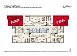 Typical Floor Plan, 20th, 22nd To 29th To 34th, 36th To 41th, 43rd To 48th, 50th To 55th, 57th To 59th