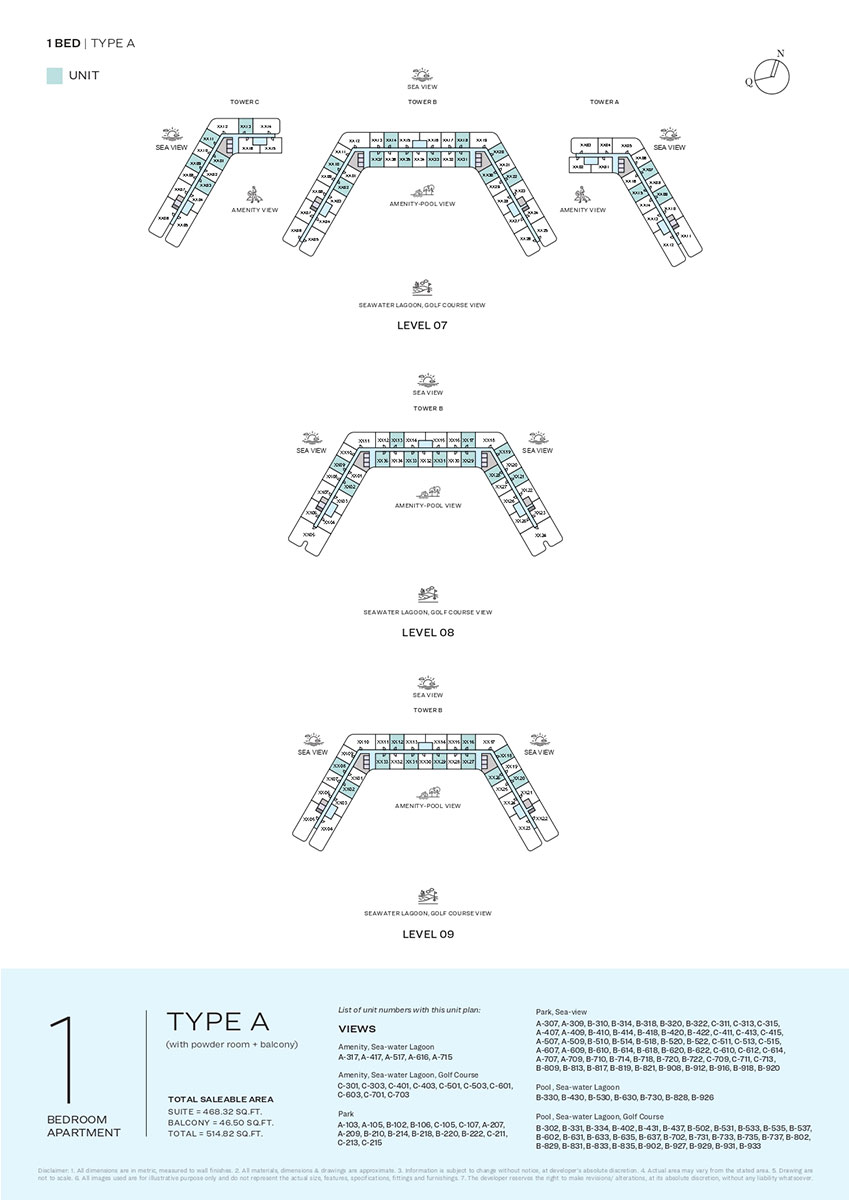 Type A, Level 07, 08 & 09