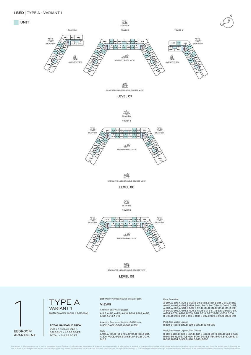 Type A-Variant 1, Level 07, 08 & 09