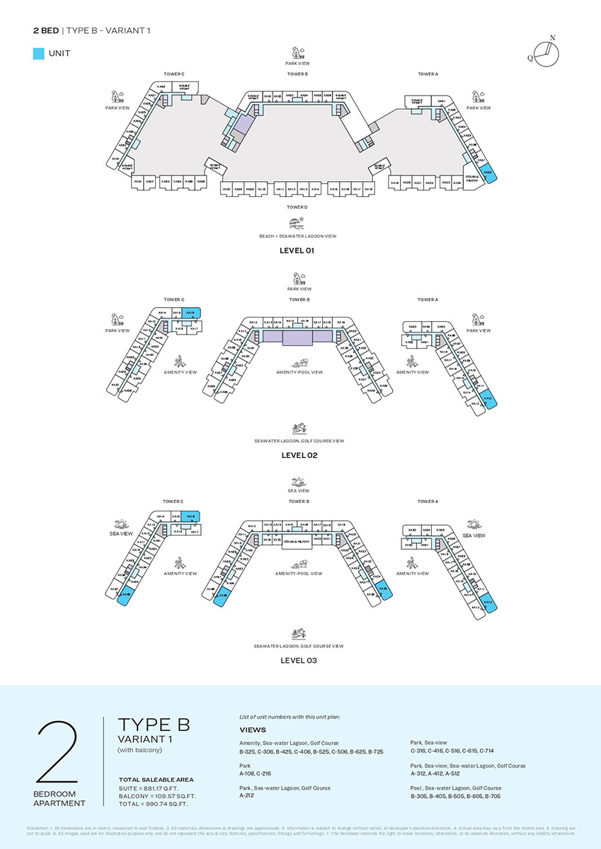 Type B-Variant 1, Level 01, 02 & 03