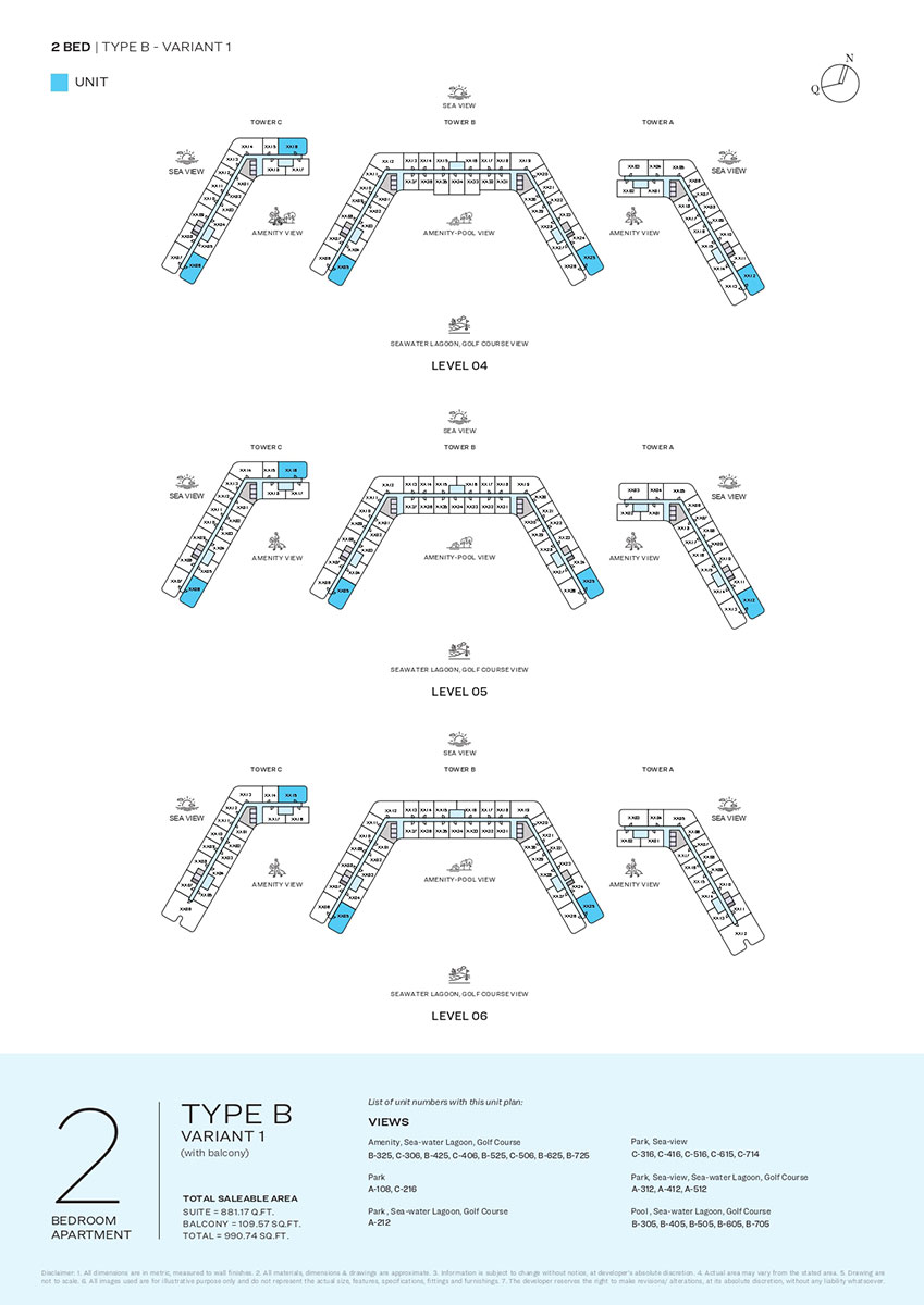 Type B-Variant 1, Level 04, 05 & 06