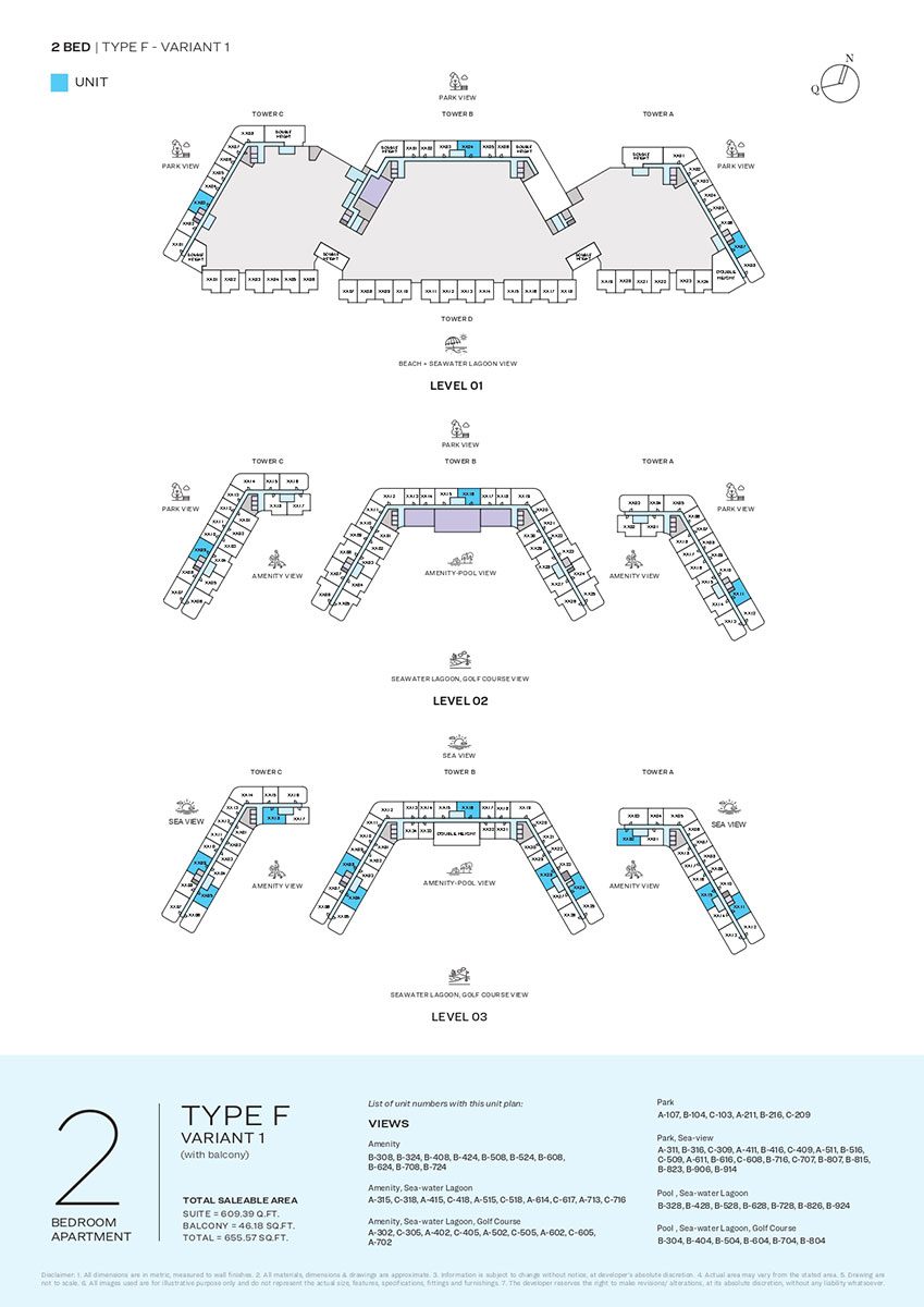 Type F-Variant 1, Level 01, 02 & 03