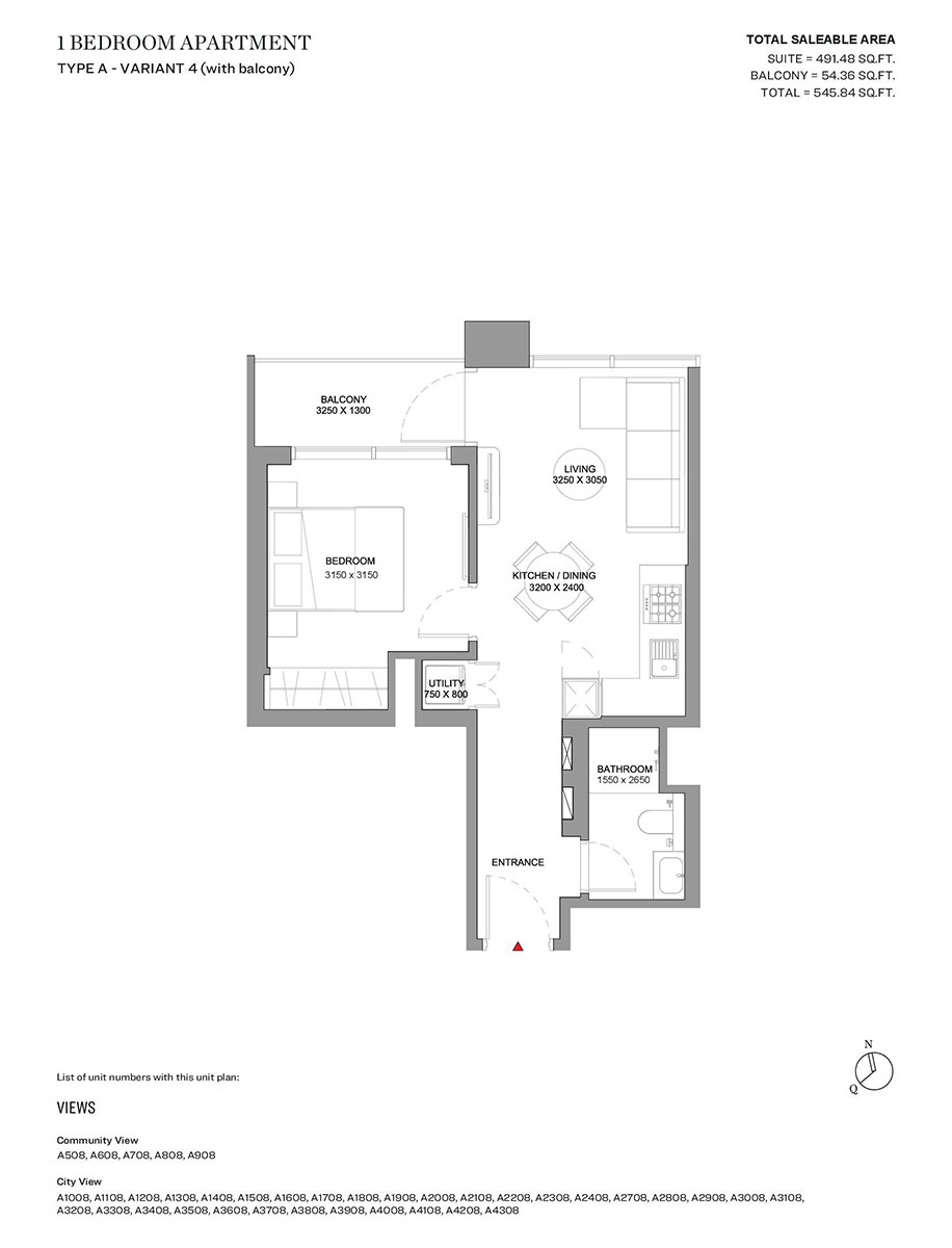 Type A - Variant 4 (with balcony)