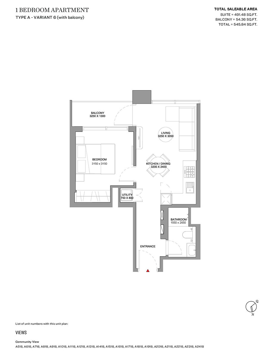 Type A - Variant 6 (with balcony)