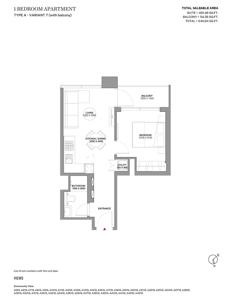 Type A - Variant 7 (with balcony)