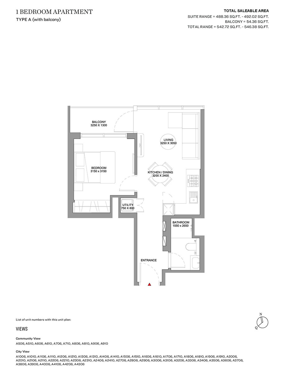 Type A (with balcony)