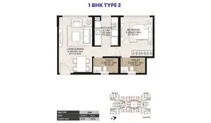 1 BHK, Type 2