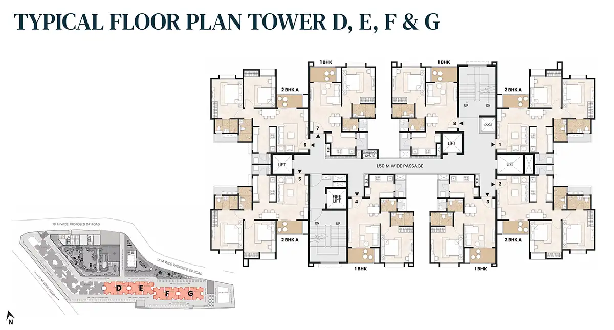 Typical Floor Plan, Tower D,E,F & G