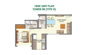 1 BHK, Type H