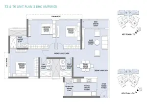 T2 & T6 Unit Plan 3 BHK-Imperio