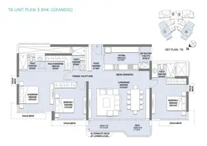 T6 Unit Plan 3 BHK-Grandio