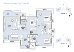 T7-T8 Unit Plan 3 BHK-Supreme