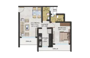 1 BHK Carpet Area
