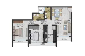 2 BHK Carpet Area