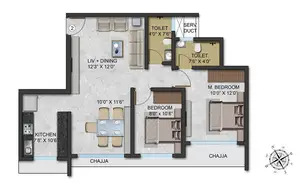 2 BHK Cozy + Carpet Area