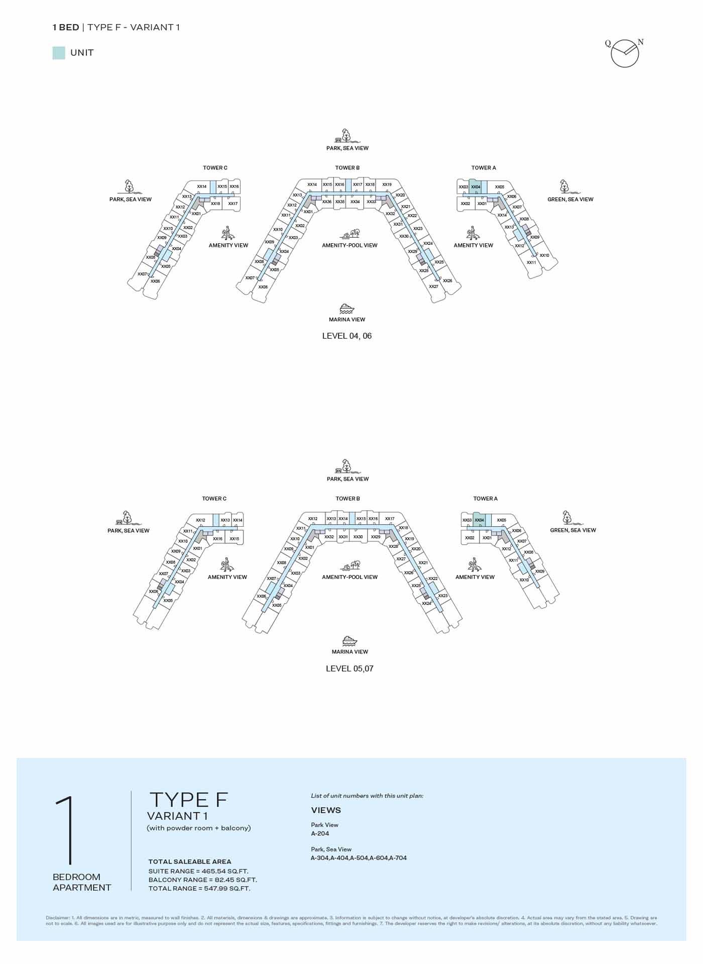 LEVEL 04 TO 07 TYPE F-VARIANT 1