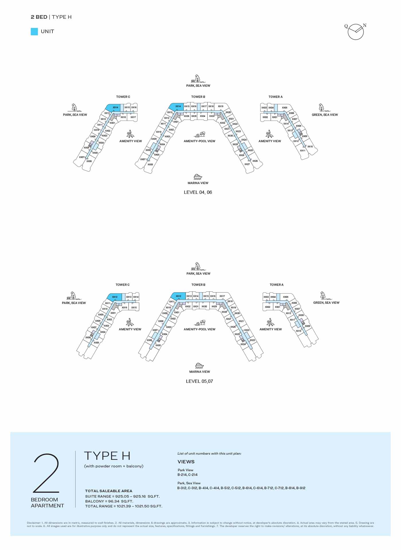 LEVEL 04 TO 07 TYPE H
