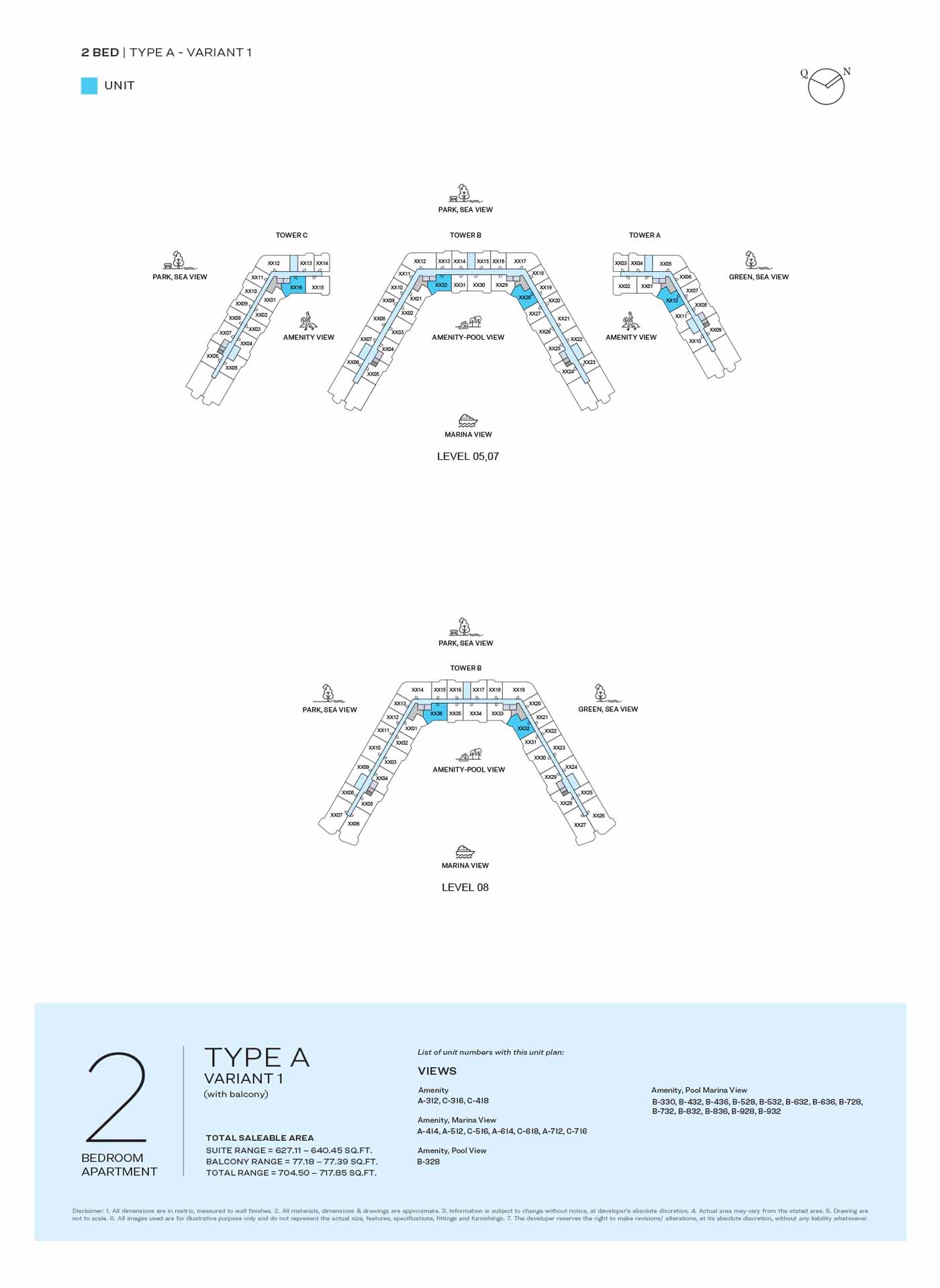 LEVEL 05, 07 & 08 TYPE A-VARIANT 1