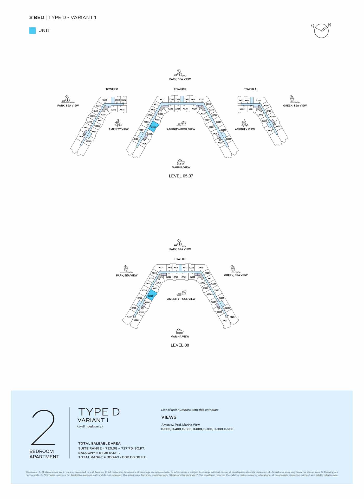 LEVEL 05, 07 & 08 TYPE D-VARIANT 1