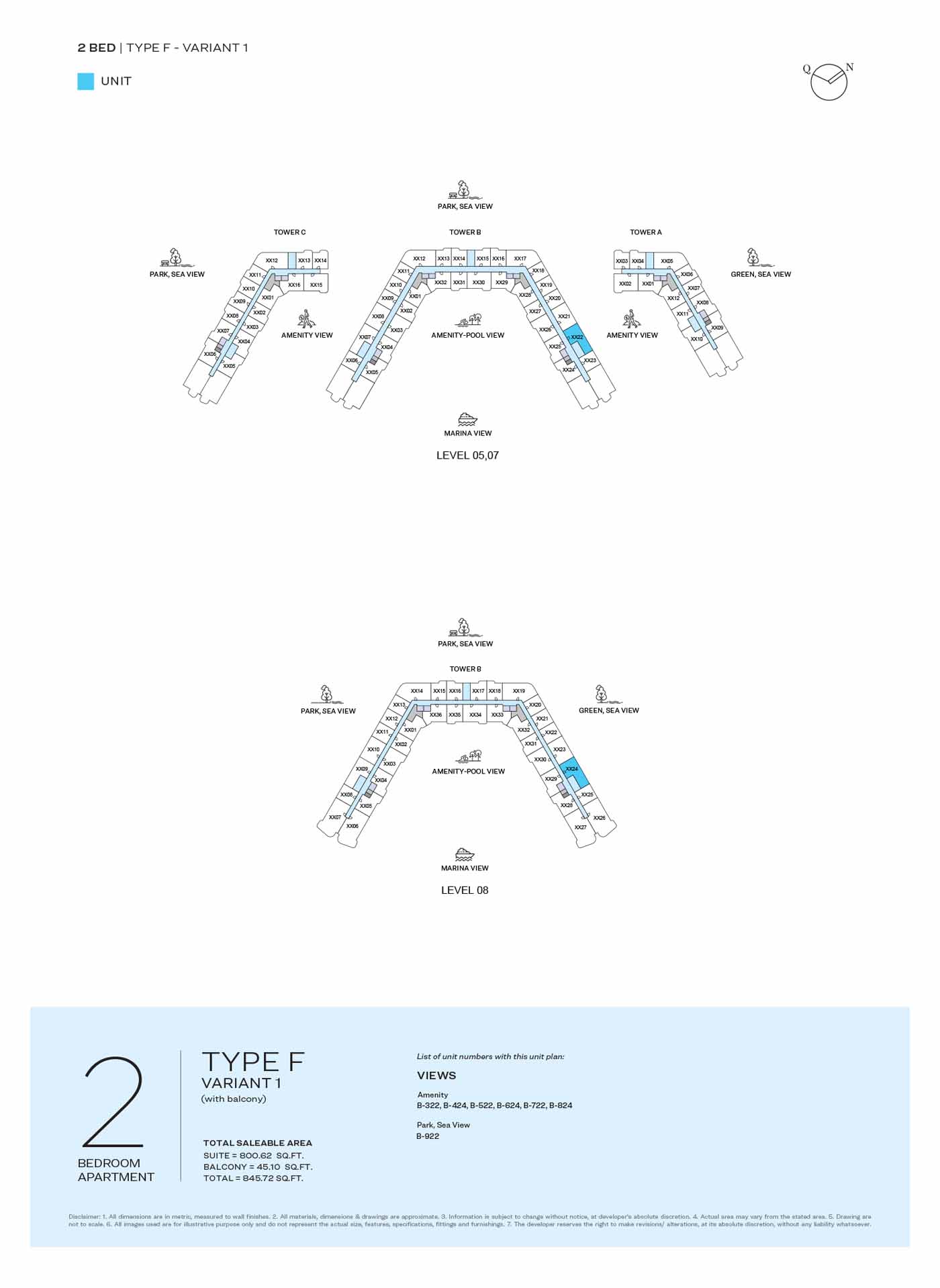 LEVEL 05, 07 & 08 TYPE F-VARIANT 1