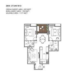 2BHK-2T-Unit B1 S