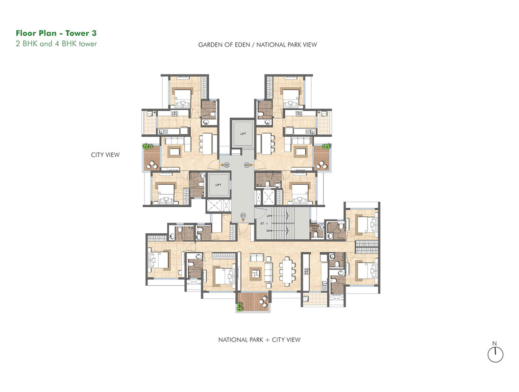 Tower 3, 2 BHK and 4 BHK Tower