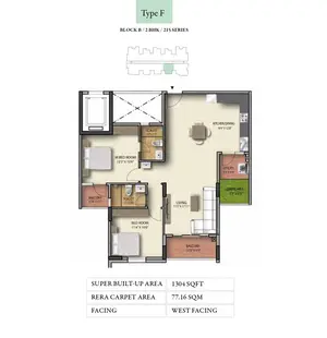 Type F, Block B, 2 BHK, 215 Series