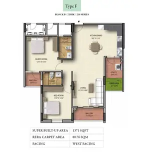 Type F, Block B, 2 BHK, 216 Series