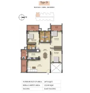 Type D, Block B, 3 BHK, 209 Series
