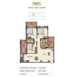Type E, Block B, 3 BHK, 210 Series