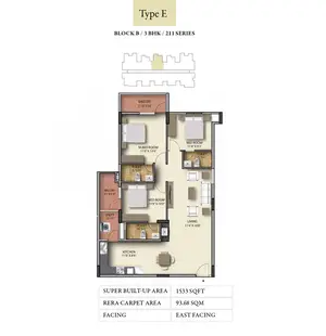 Type E, Block B, 3 BHK, 211 Series