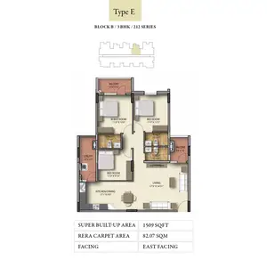 Type E, Block B, 3 BHK, 212 Series