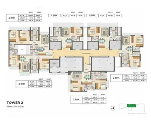 Tower 2, Floors - 1st to 21st