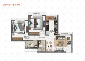 2 BHK, Type 1