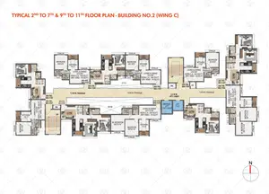 Wing C, 2nd to 7th & 9th to 11th Floor Plan