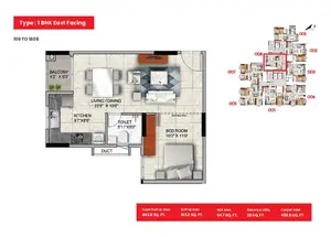 Type - 1 BHK East Facing