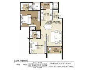 2 BHK Premium, Wing C