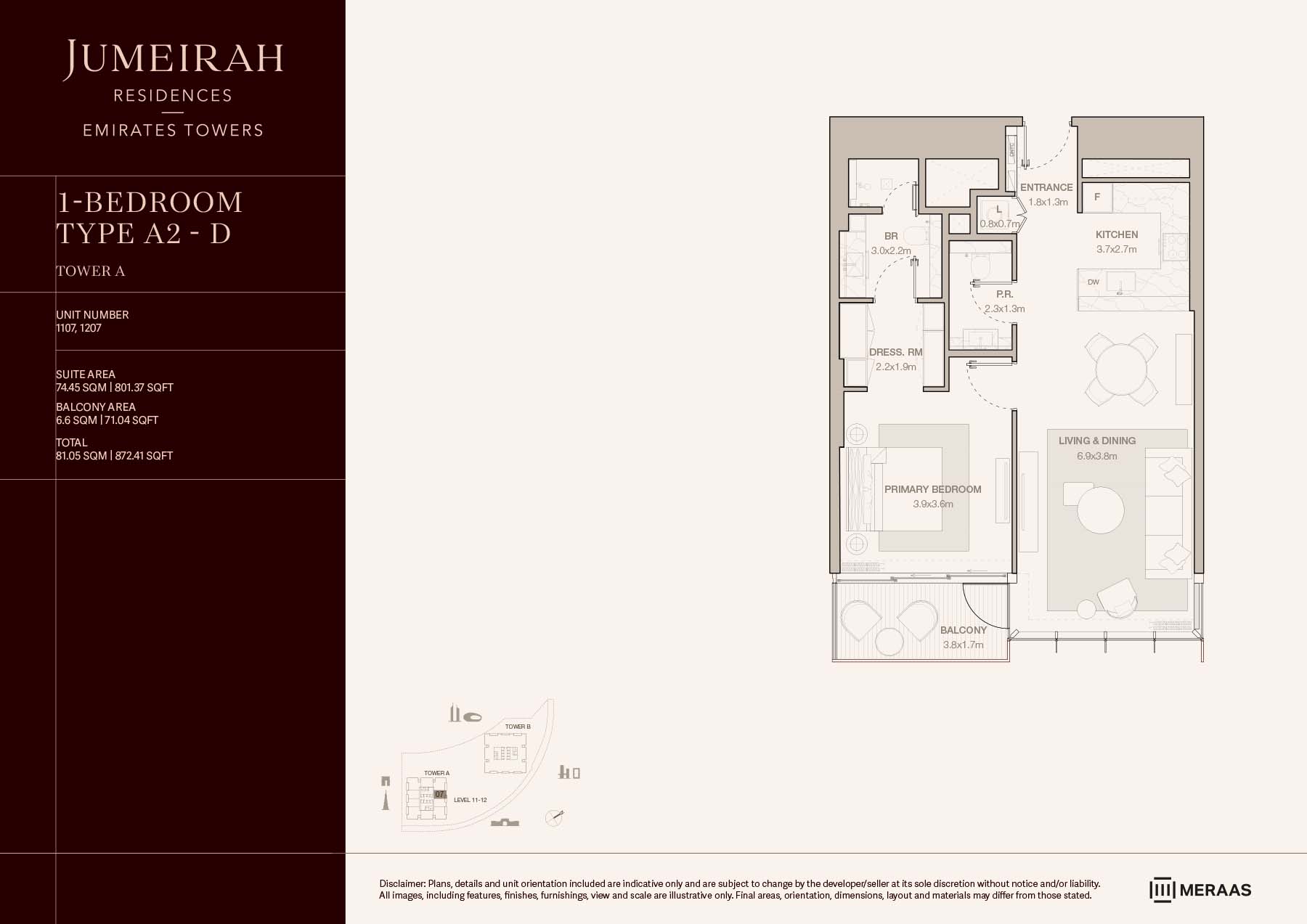 LEVELS 11 & 12 TYPE A2 - D (UNIT 1107 & 1207)