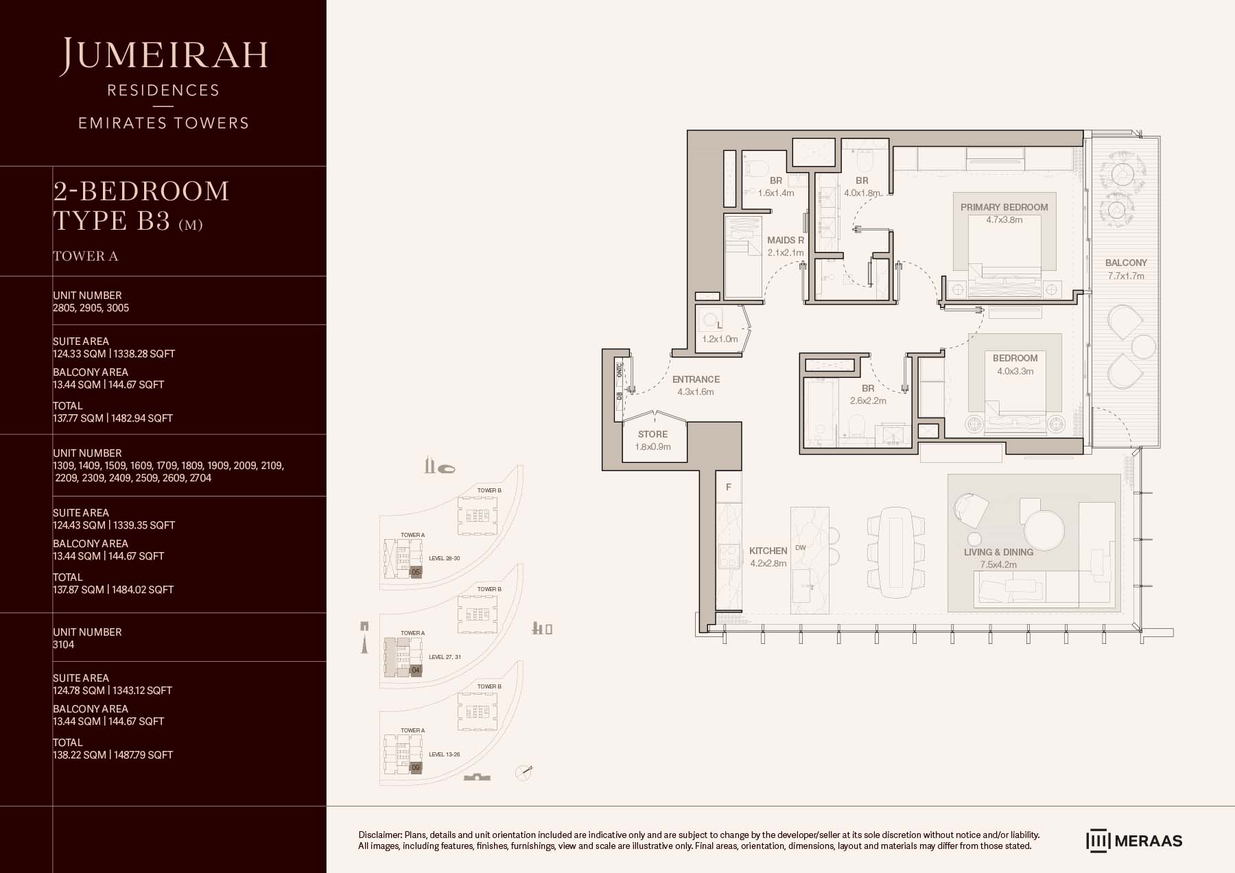 LEVELS 13-31 TYPE B3 (M) (UNIT 1309-3104)