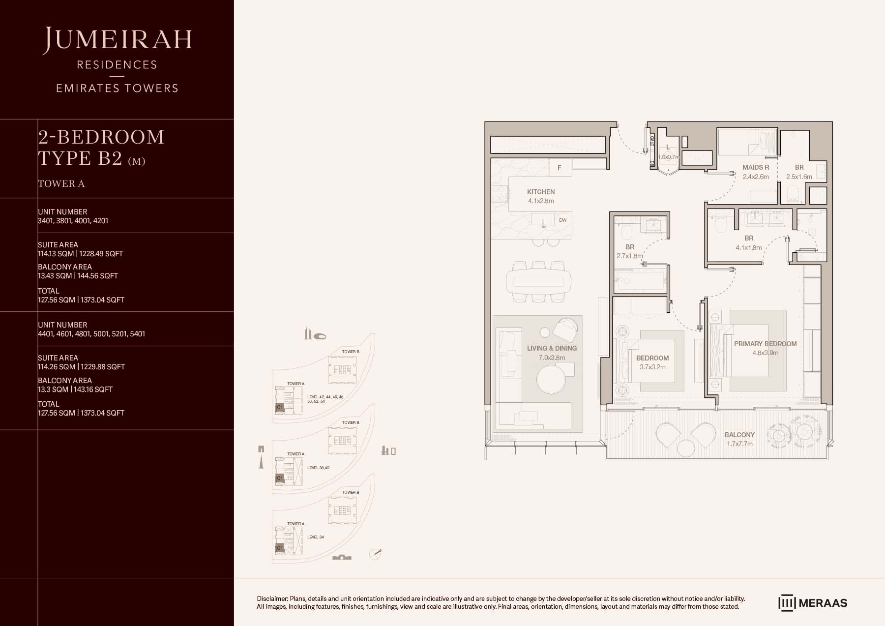 LEVELS 34-54 TYPE B2 (M) (UNIT 3401-5401)