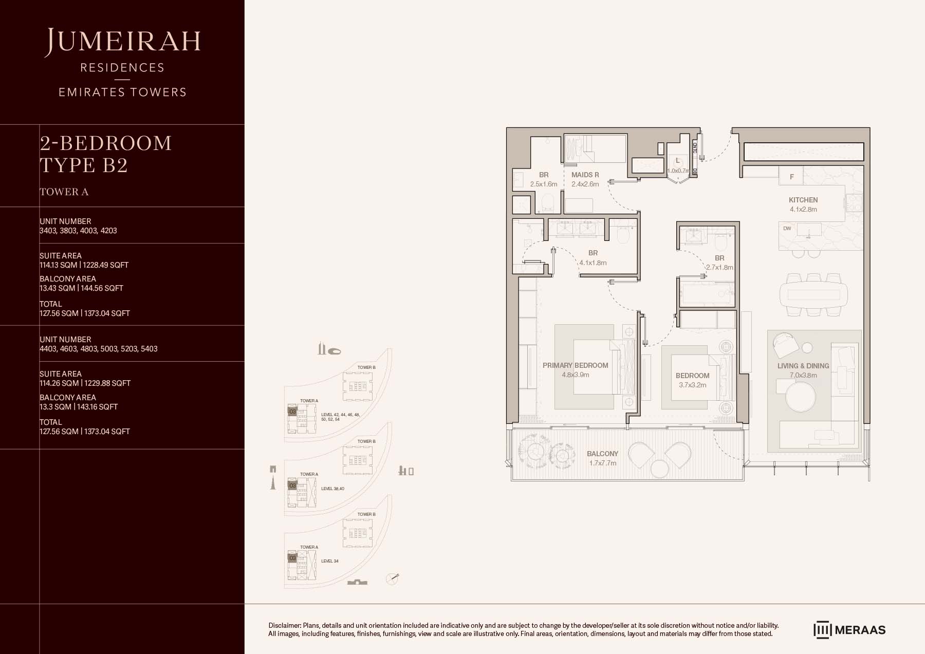 LEVELS 34-54 TYPE B2 (UNIT 3403-5403)