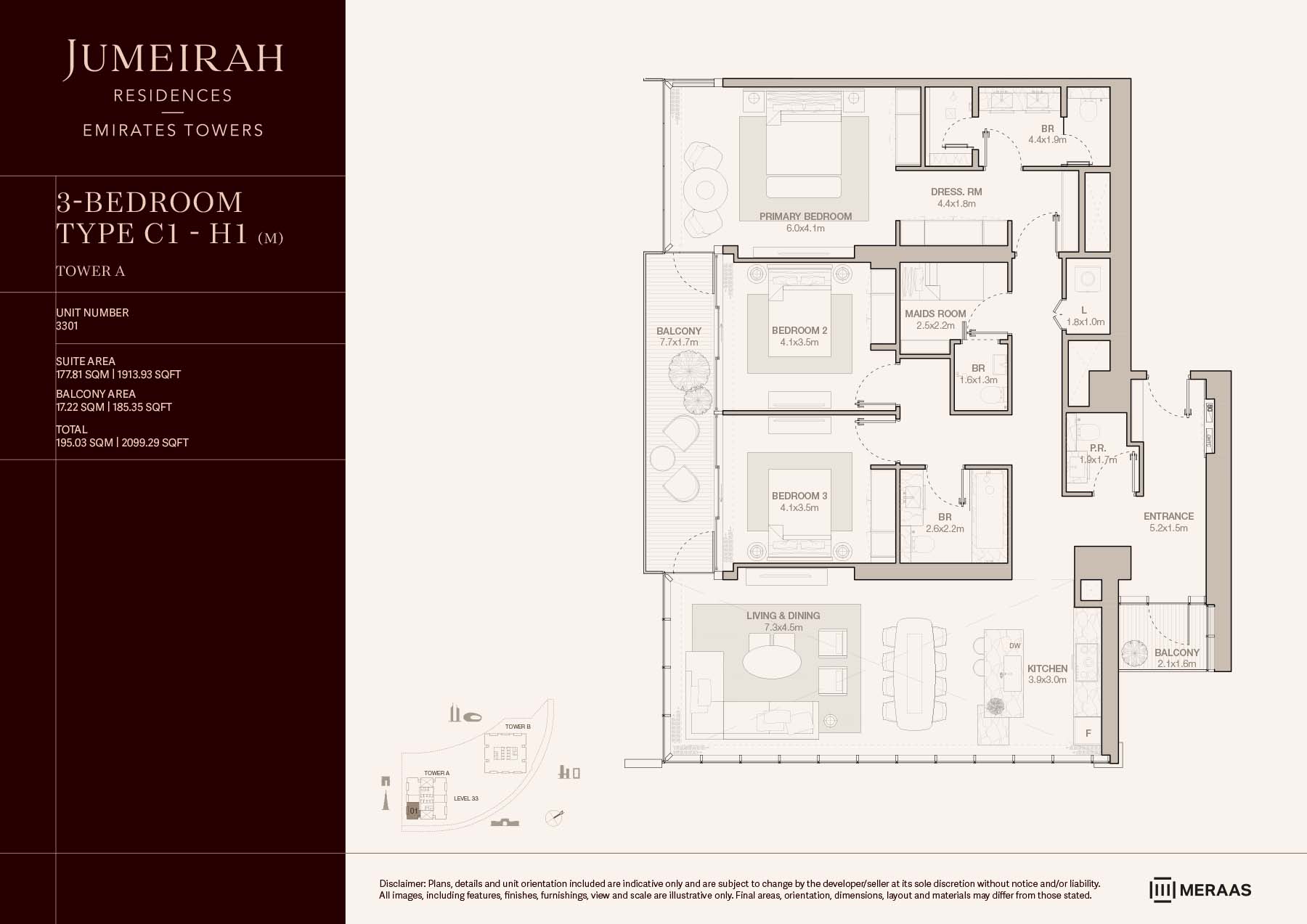 LEVEL 33 - TYPE C1 - H1 (M) (UNIT 3301)