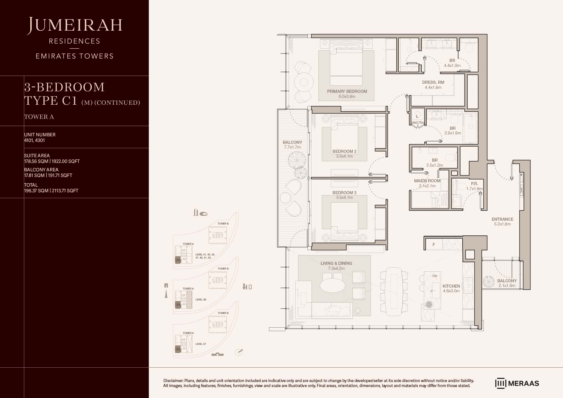LEVELS 37-53 TYPE C1 (M) (CONTINUED) (UNIT 4101 & 4301)