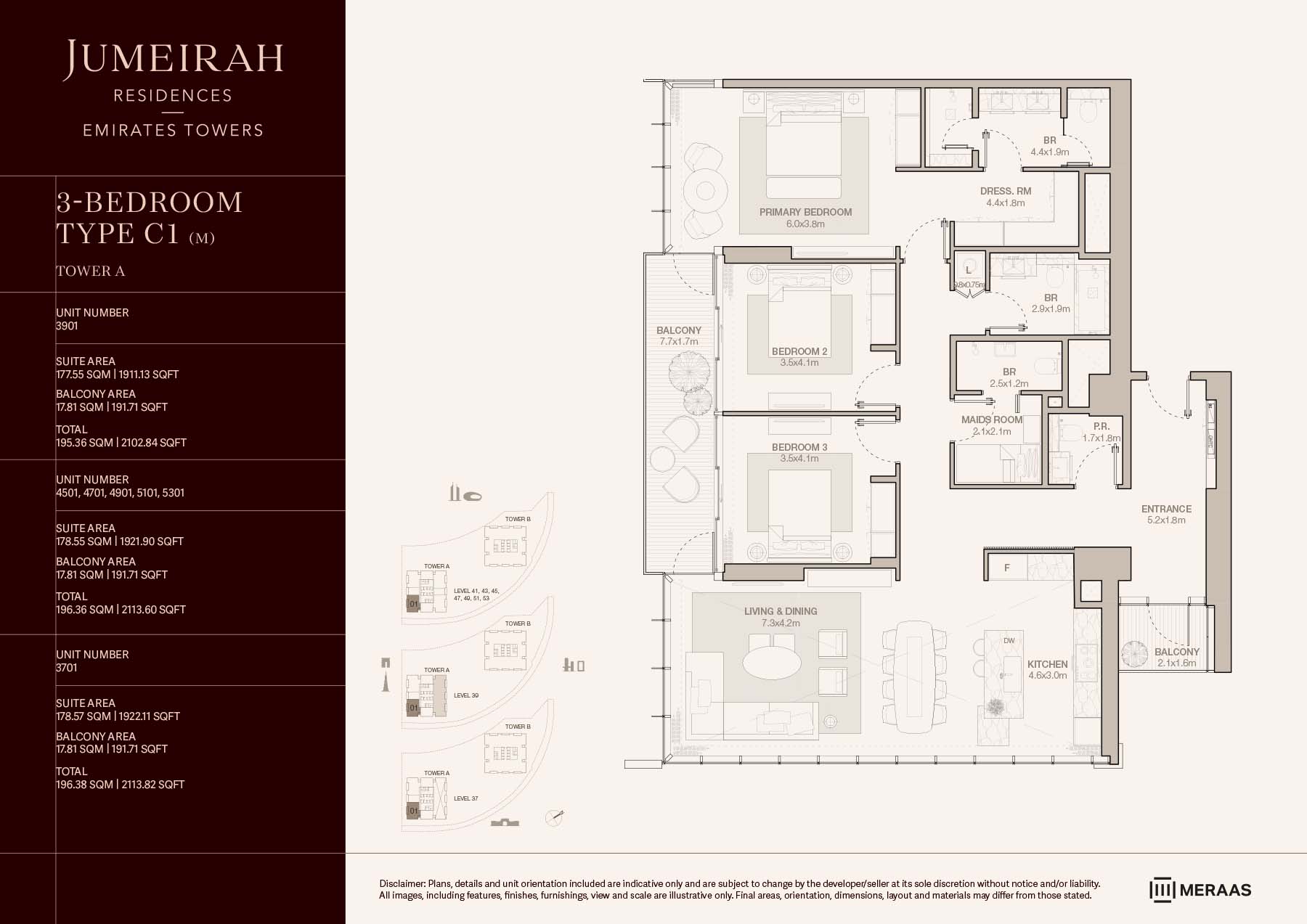 LEVELS 37-53 TYPE C1 (M) (UNIT 3701-5301)